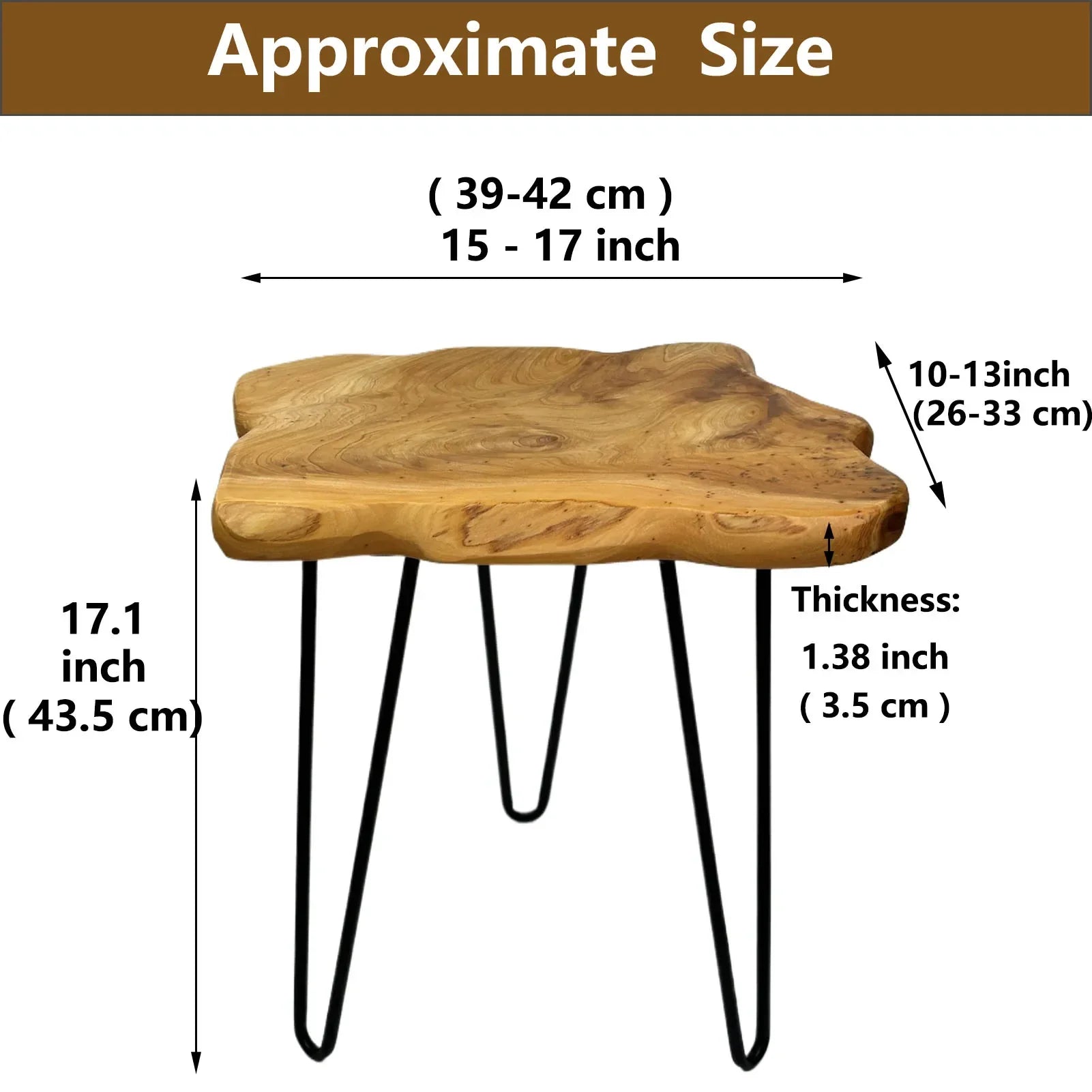 Maliben | Wooden Side Table With Natural Edge Nightstand Plant Stand