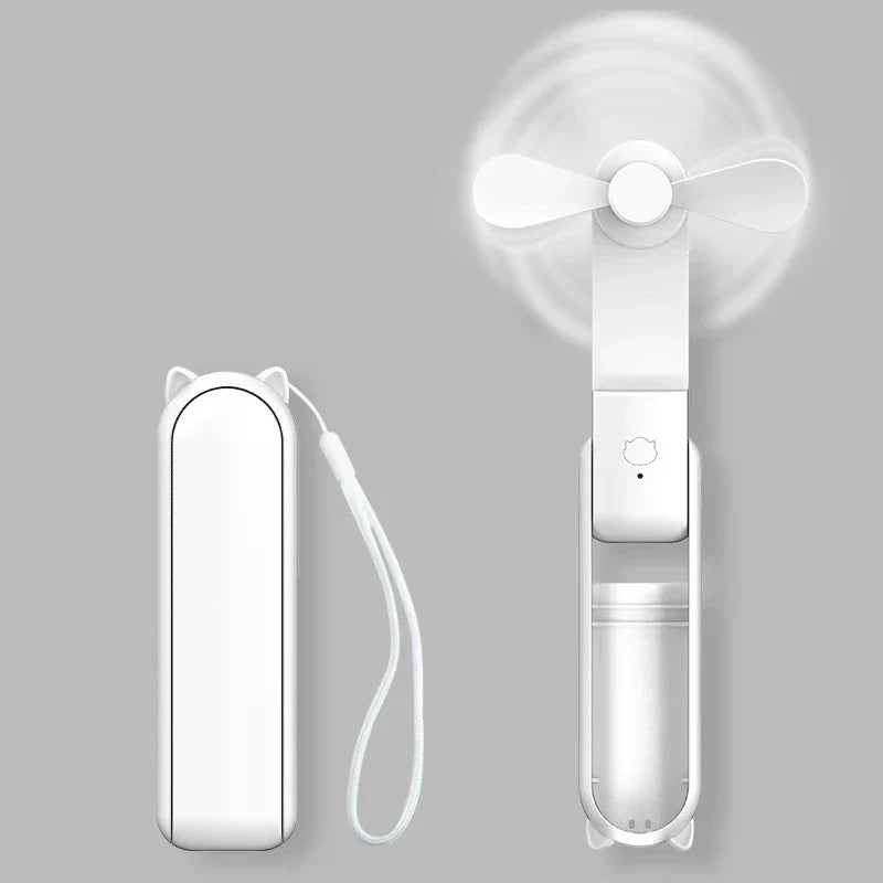 Maliben | Mini Hand Fan Breezella | Usb Rechargeable | 3 Speeds | Foldable & Power Bank Function | 2000 Mah Battery