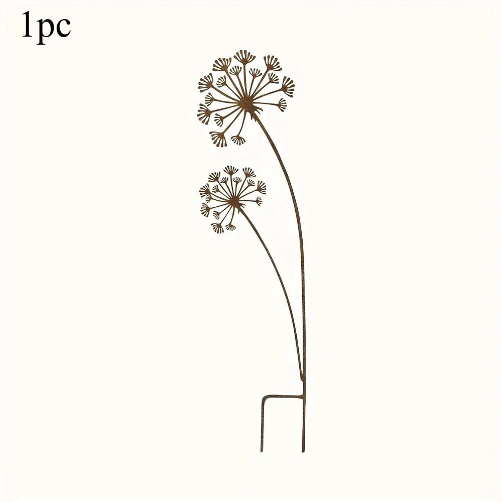 Maliben | Florandis Metal Garden Stake Flower | Decorative Stake For Balcony, Bed & Plant Pot | Weatherproof & Detailed