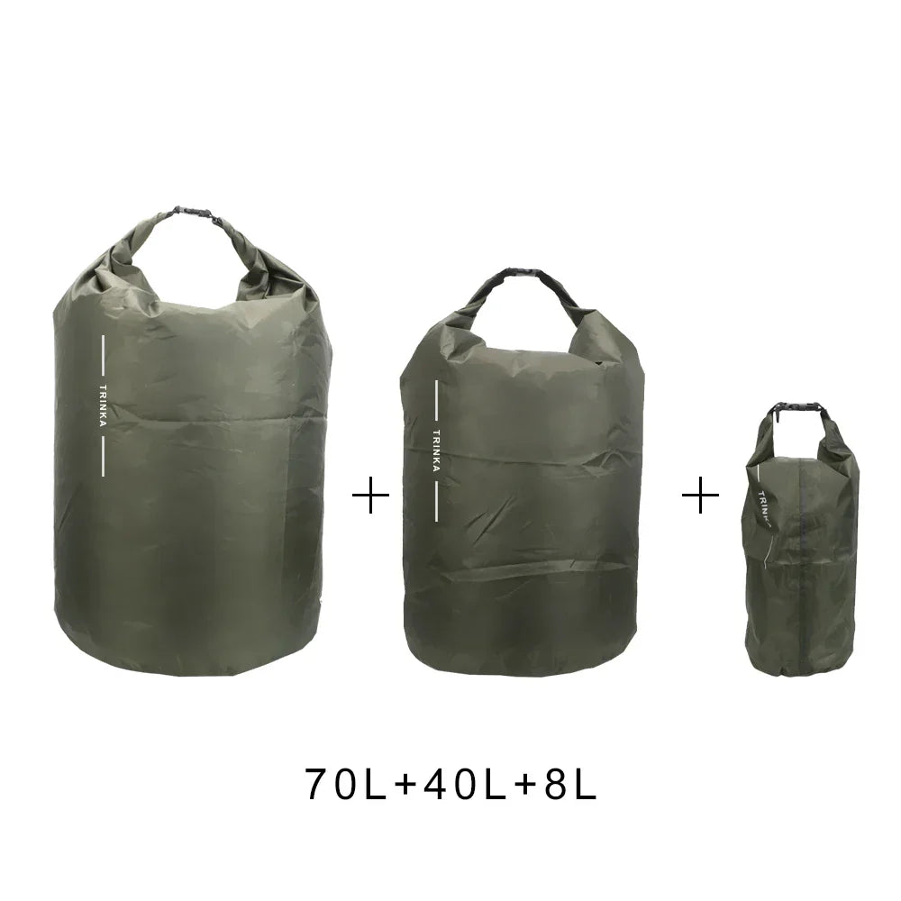 Maliben | Dryhike Waterproof Dry Bags 8l / 40l / 70l | Ultralight & Durable | For Kayak, Boat, Camping & Outdoor Travels