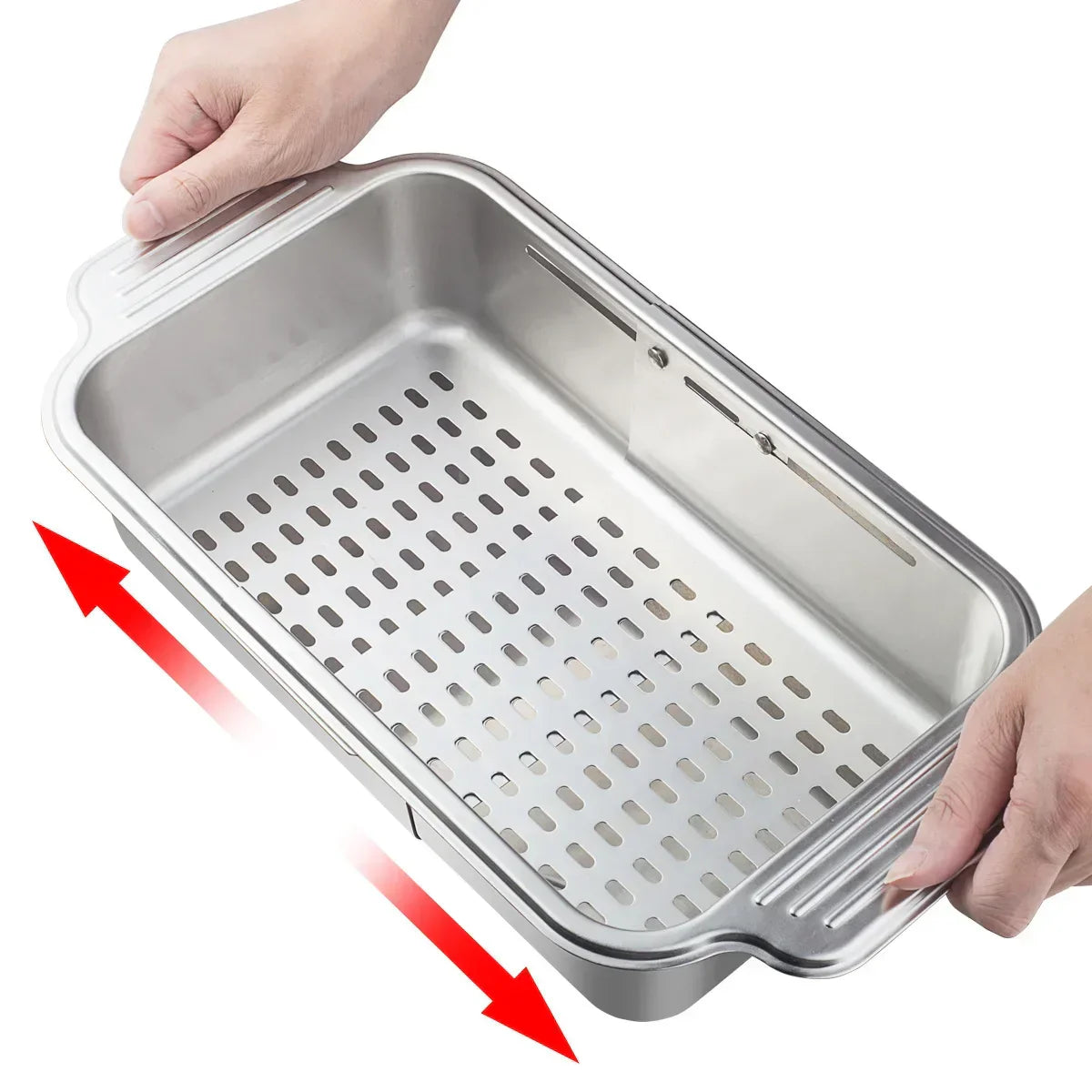 Maliben | Retractable Over Sink Stainless Steel Vegetable Drain Basket