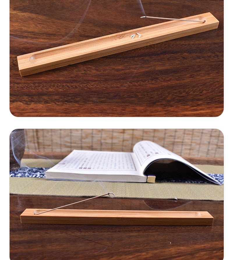 Maliben | SAndalwood Base Wood Incense Stick Holder - 23cm Line Incense Vessel For Home Decor and Aromatherapy