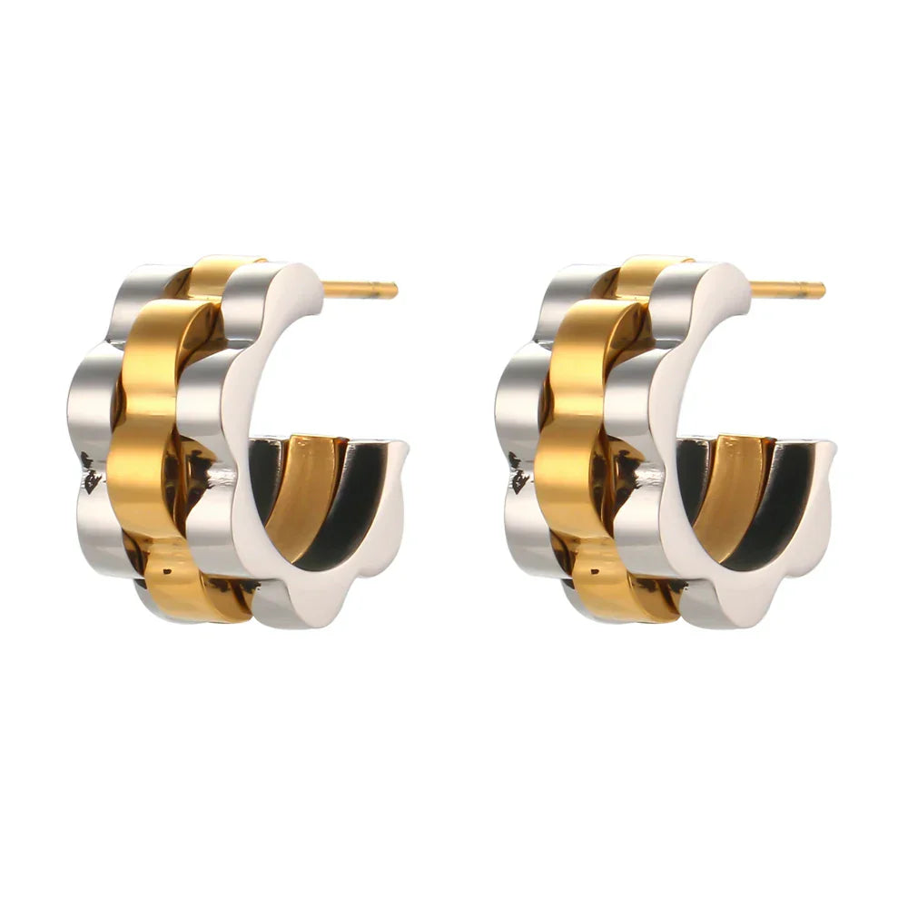 Maliben | Textured Watch Hoop Earrings