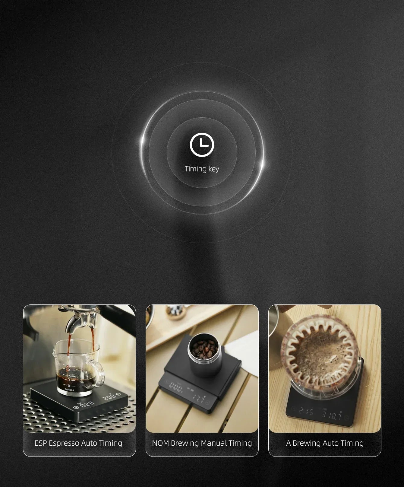 Maliben | SearchPean Tiny/Tiny2s Espresso Coffee Kitchen Scale, Mini Smart Timer, USB, 2 kg/0.1 g/oz/ml, free shipping, gift for man and woman
