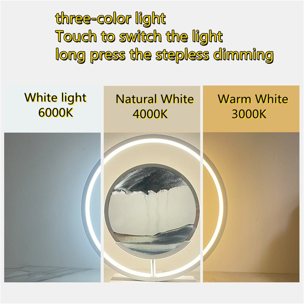 Maliben | 3d Led Flowing Sand Art Table Lamp