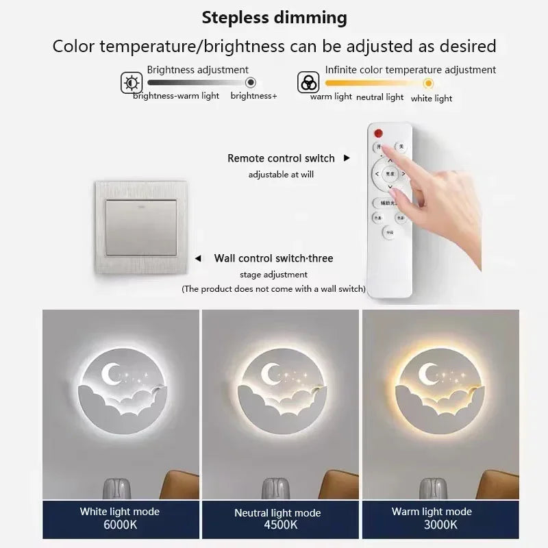 Maliben | Magical Led Wall Lamp With Moon And Stars │ Create An EnchantIng Atmosphere in Your Room