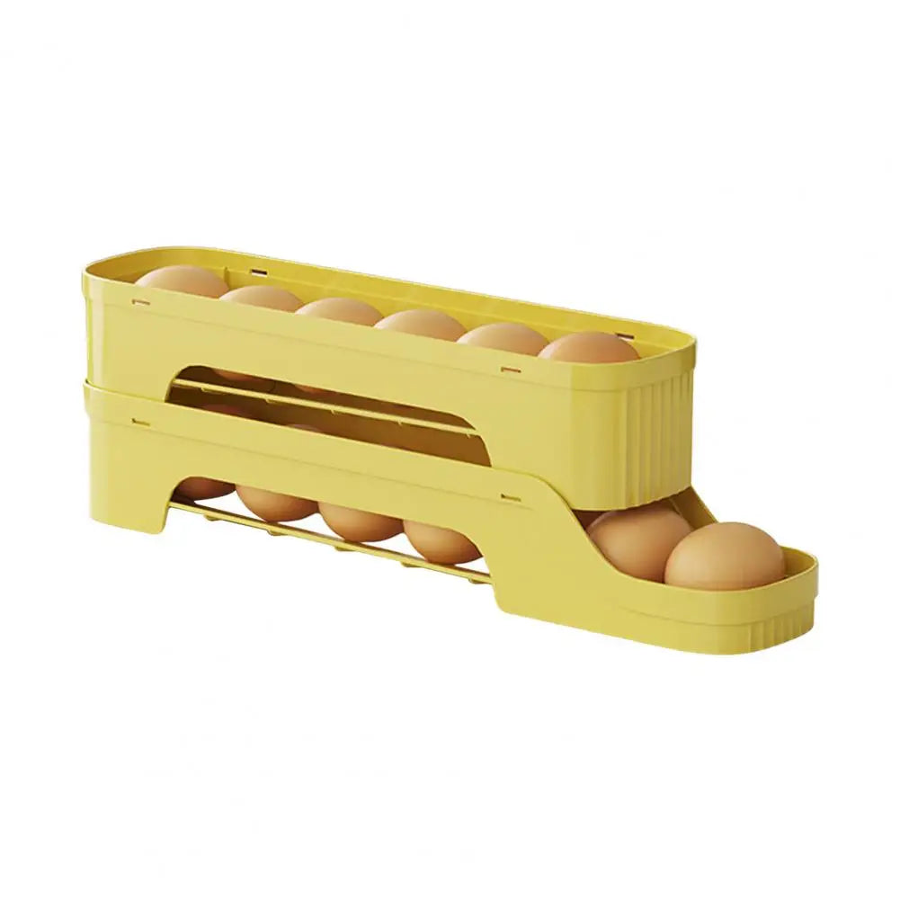 Maliben | Egg Box Rollomaxx | 4-Tier Egg Organizer | Space-Saving & Self-Rolling | Transparent Design