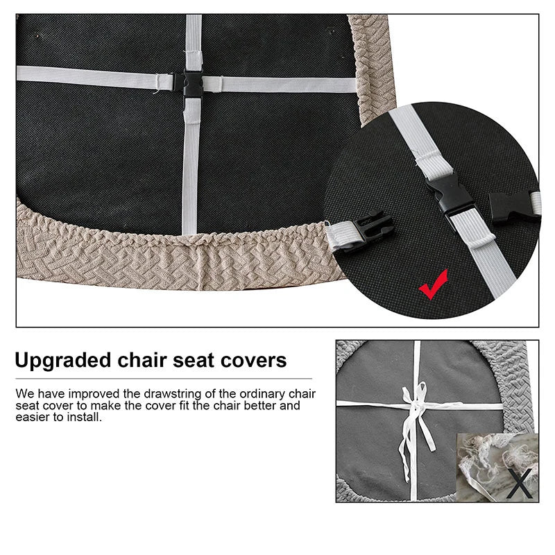 Maliben | Casalino | Waterproof Chair Seat Covers | Elastic & Washable | Checked Design | 4 Variants | For Kitchen & Dining Room