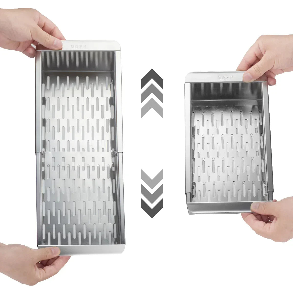 Maliben | Retractable Over Sink Stainless Steel Vegetable Drain Basket