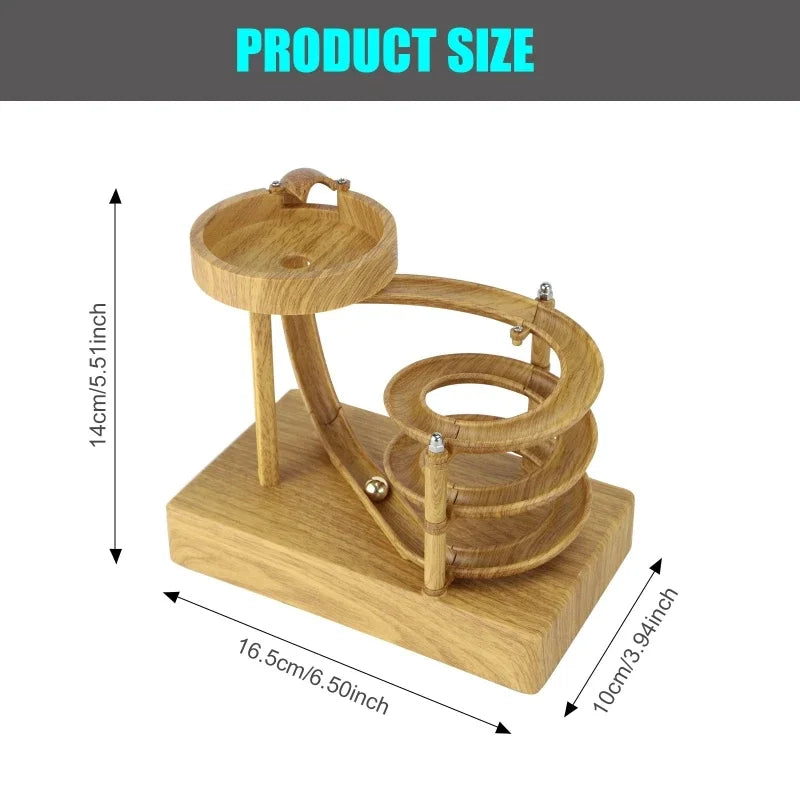 Maliben | Wooden Perpetual Spiral Motion Kinetic Ball Roller Science Toy