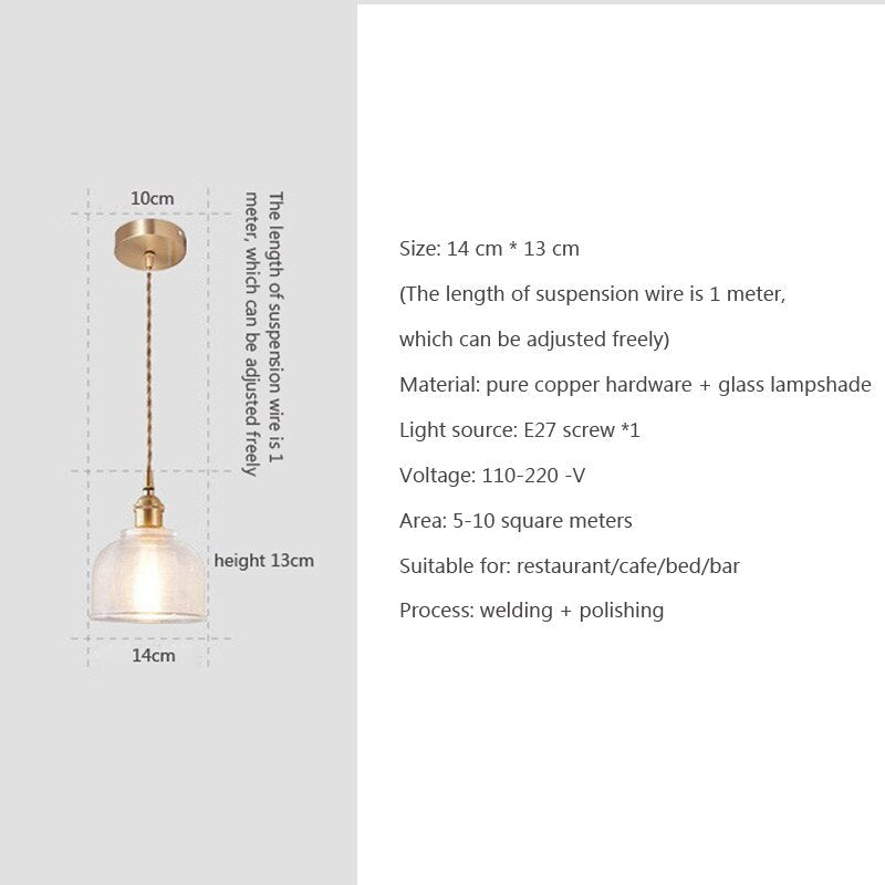 Maliben | Nordic Brilliance Transparent Glass Pendant Lamp