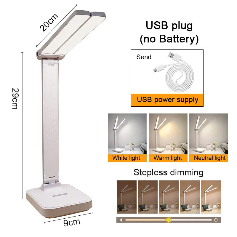 Maliben | Lumifold | Led Desk Lamp | 3 Brightness Levels & Touch Control | Usb Rechargeable & Foldable