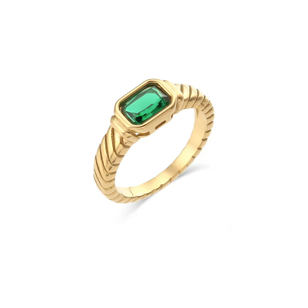 Maliben | Cross Striped Baguette Diamond Ring