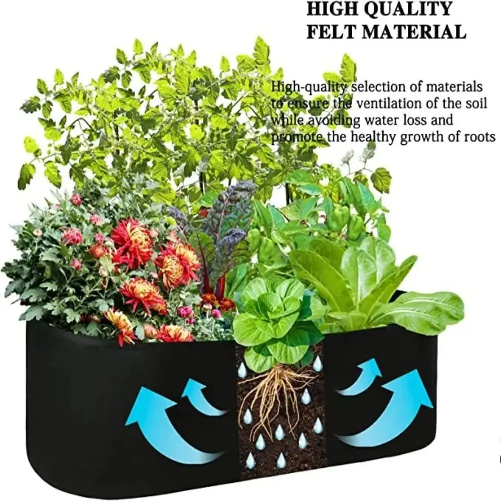 Maliben | Florabrix Plant Bag | Rectangular Planting Bag Made Of Non-Woven Fabric | With Handles & Drainage | For Vegetables, Flowers & Herbs