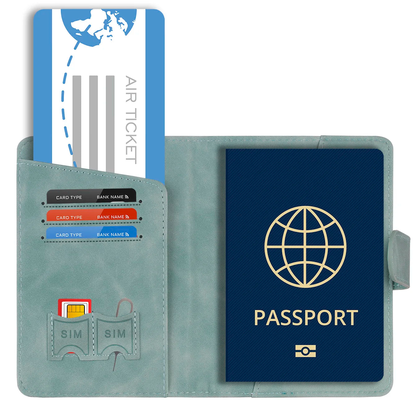 Maliben | Passport Holder Travello | Rfid Protection | Real Leather Look | For WoMen & men