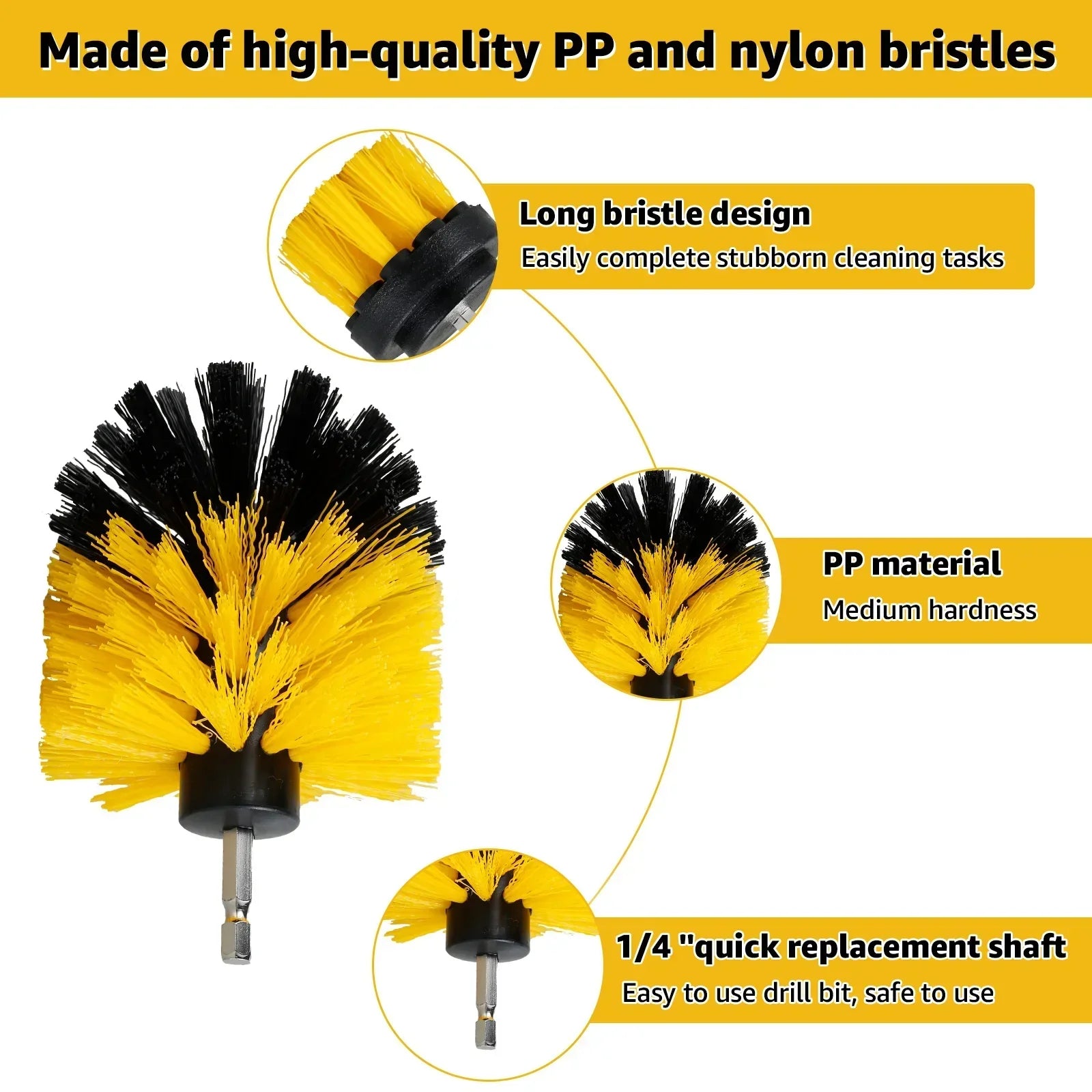 Maliben | 5pcs Electric Drill Attachment Ultimate Cleaning Brush Kit