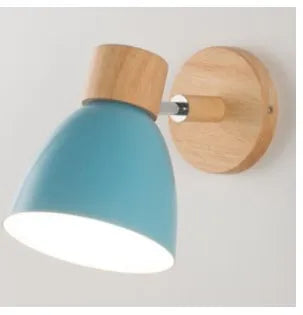 Maliben | Lumonord Macaron Wall Lamp | Wood & Metal | 90° Swiveling Lamp Head | Scandinavian Design | E27 Socket (Without Bulb)