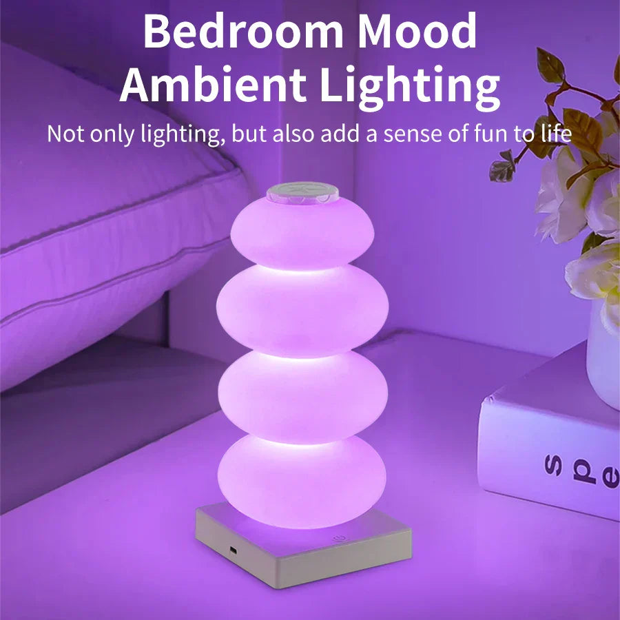 Maliben | Auraglow Led Table Lamp | 16 Rgb Colors & Warm White | Touch Dimming | Usb Operation | 3w