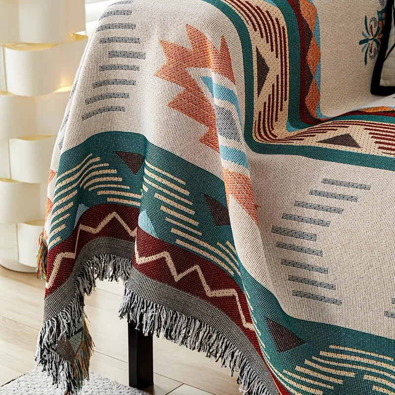 Maliben | Sofa Blanket Ethnoloom | Reversible & Dustproof | Pet Friendly | Universal For All Seasons