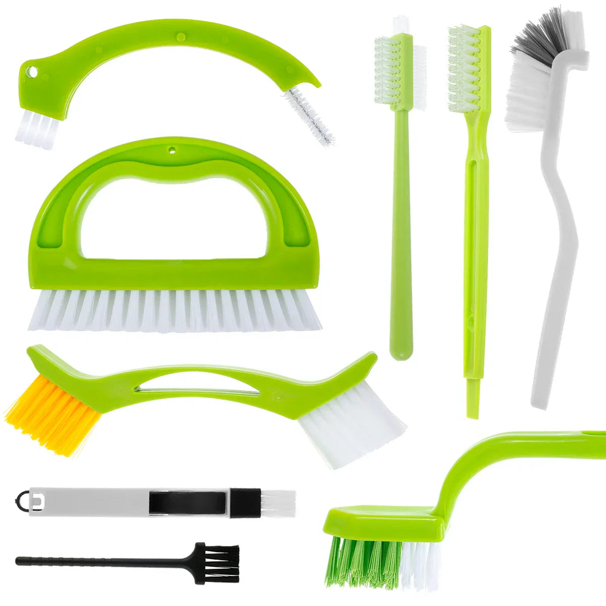 Maliben | Fugenix Cleaning Brush Set | 9-Pack Grout & Groove Brushes | Ergonomic & Reusable | For Bathroom, Kitchen & Windows