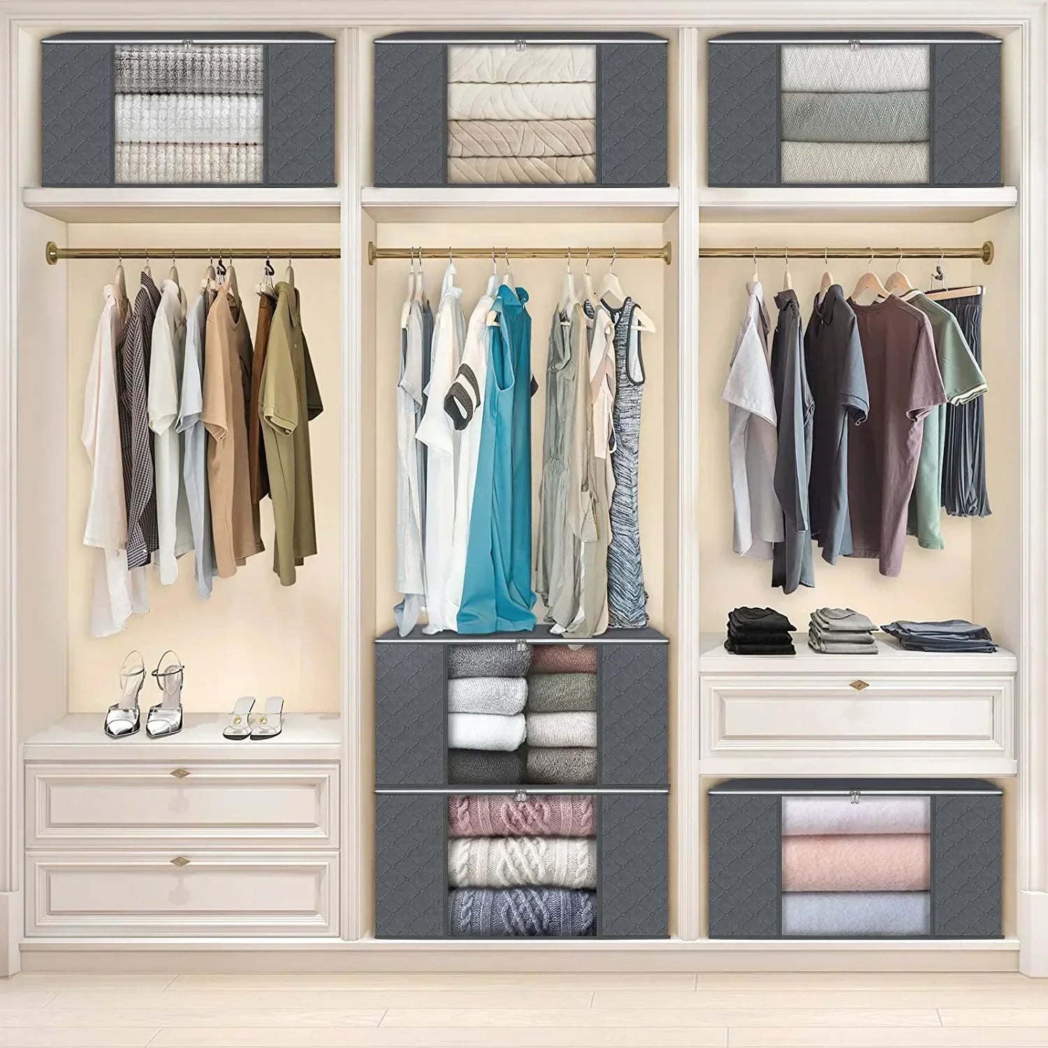 Maliben | Ordispace Storage Bag Clothing | Foldable & Large Volume | Ideal For Blankets & Closet Organization