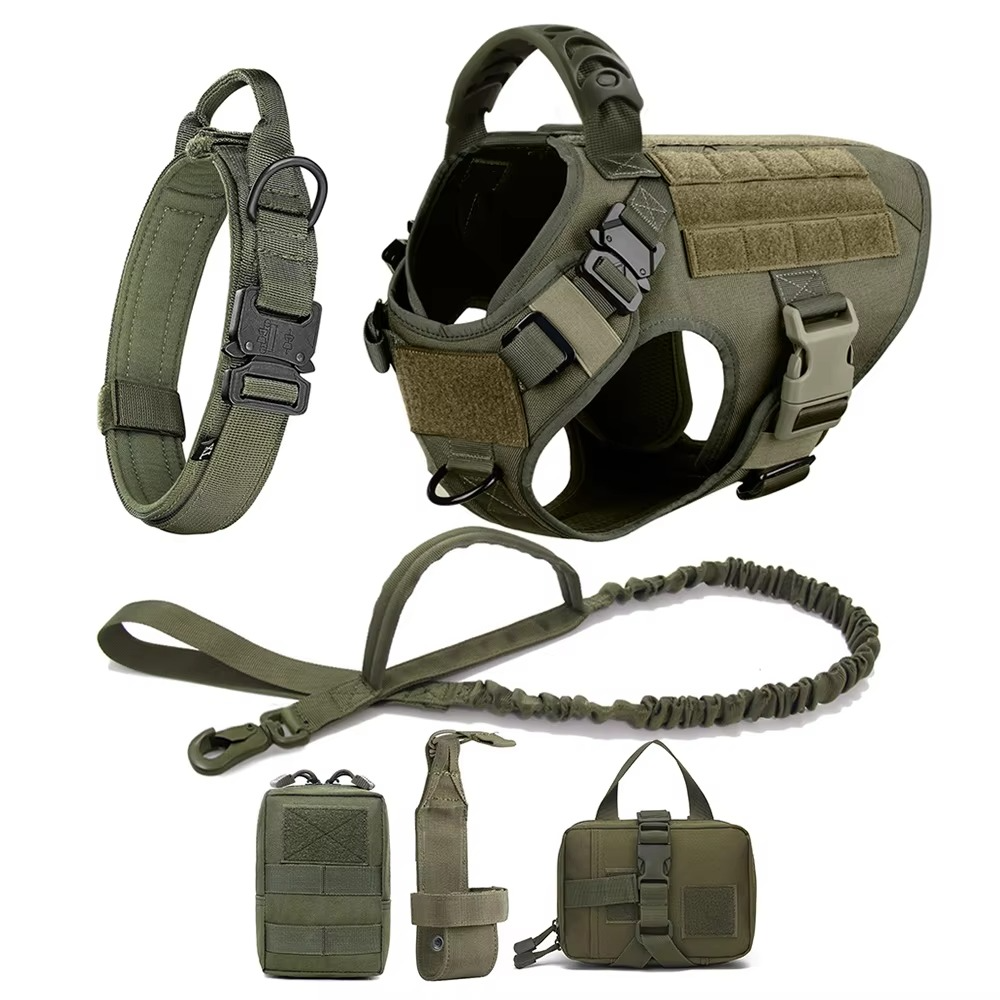 Maliben Tactical Dog Harness and Leash Set for Medium and Large Dogs