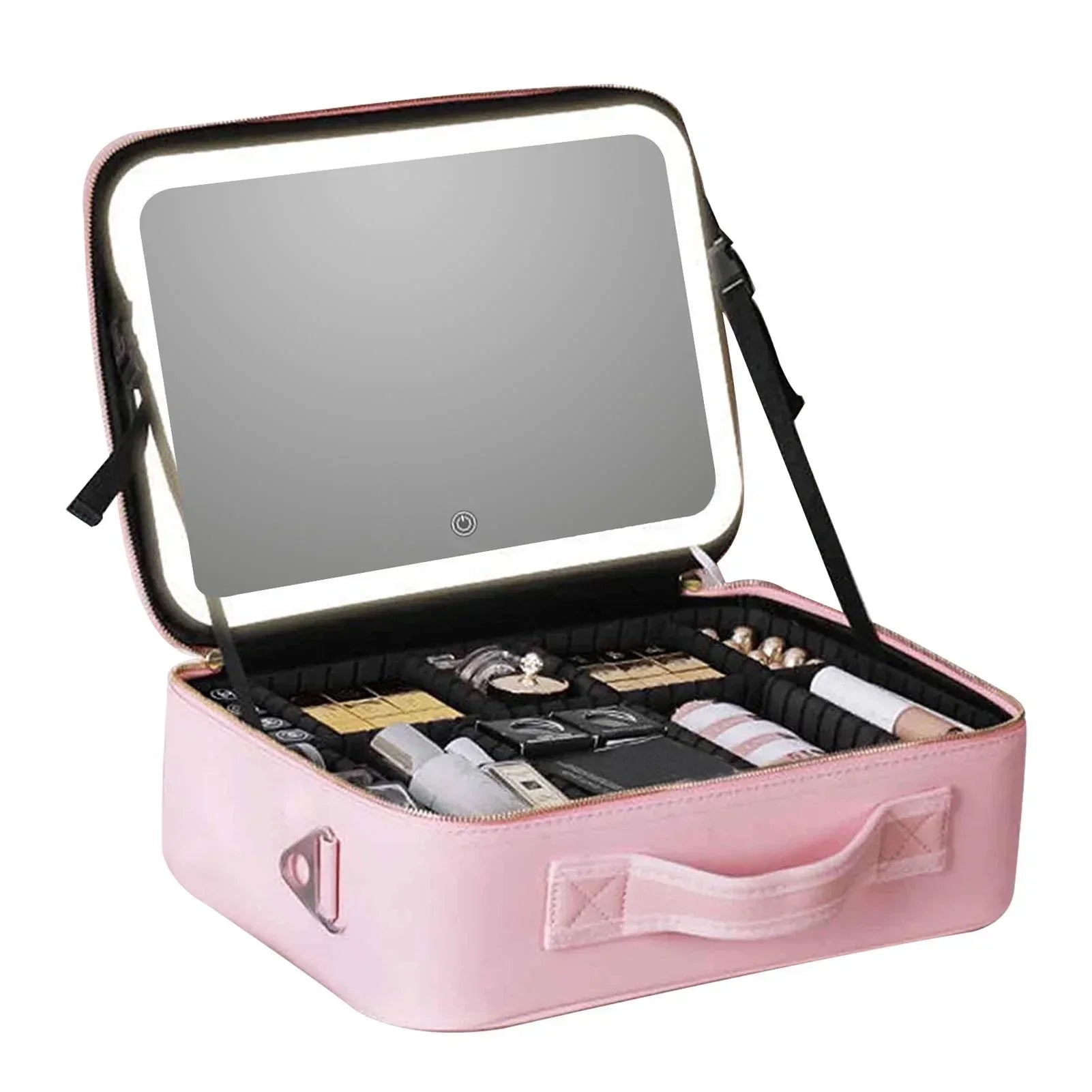 Maliben | Travel Cosmetic Case Led Mirror Makeup Bag