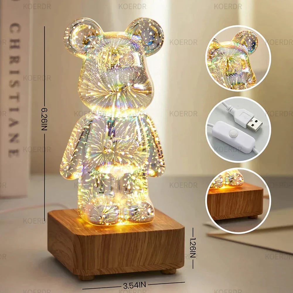 Maliben | Magical 3d Firework Projection Mood Lamp - Starbear