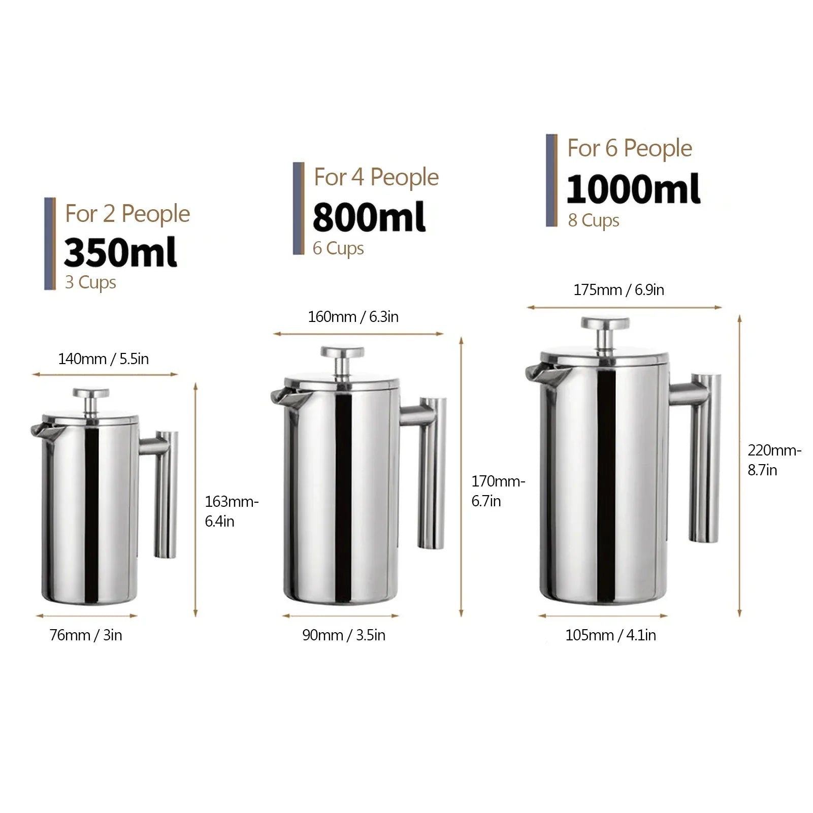 Maliben | Stainless Steel French Press Coffee Maker