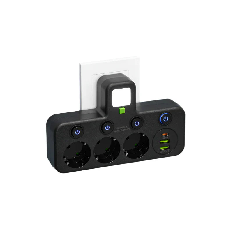 Maliben | Voltriq Proline Power Strip With Multiple Outlets, Usb Type-C And Surge Protection