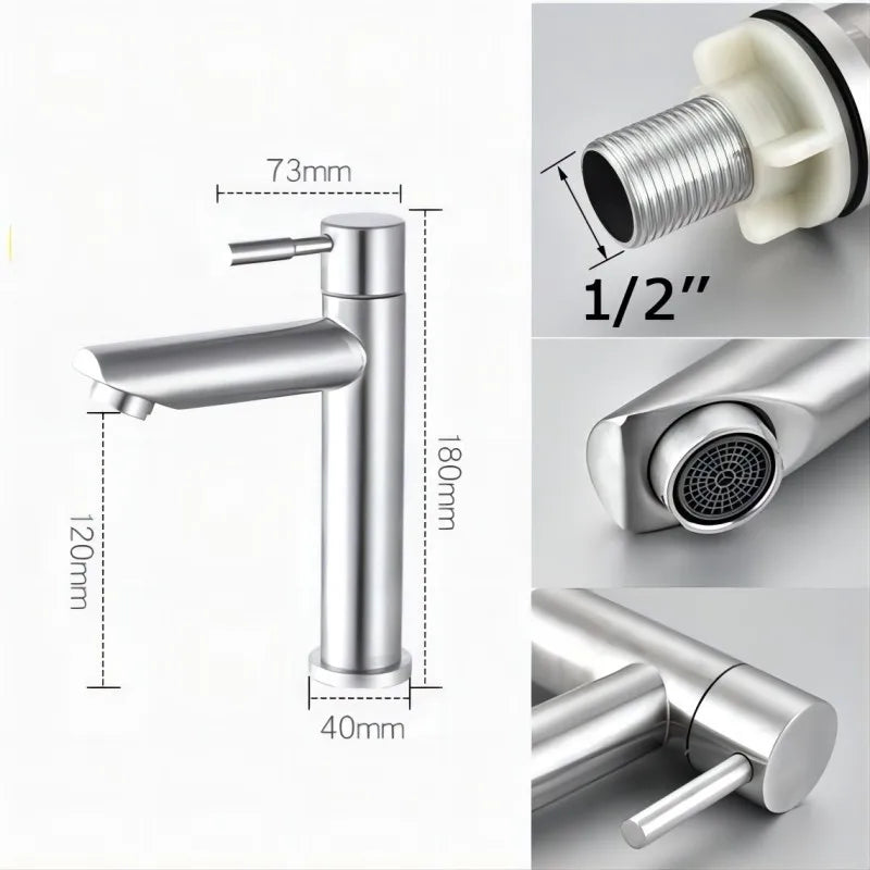 Maliben | Stylish Luxury Stainless Steel Basin Faucet For Bathrooms