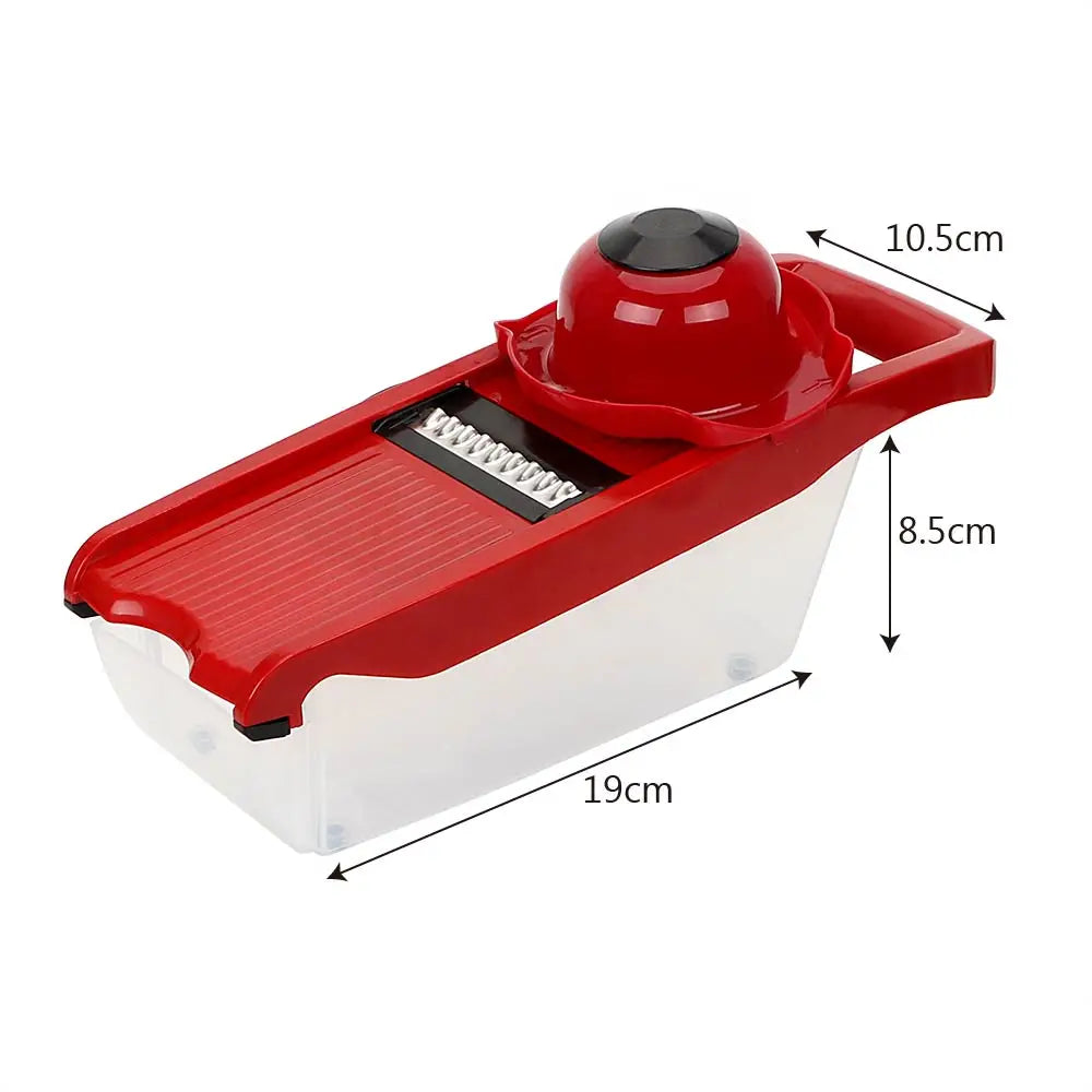Maliben | Vegetable Cutter Set 9-Piece | With Catch Box & FInger Protection | Cutmaster Pro in Red