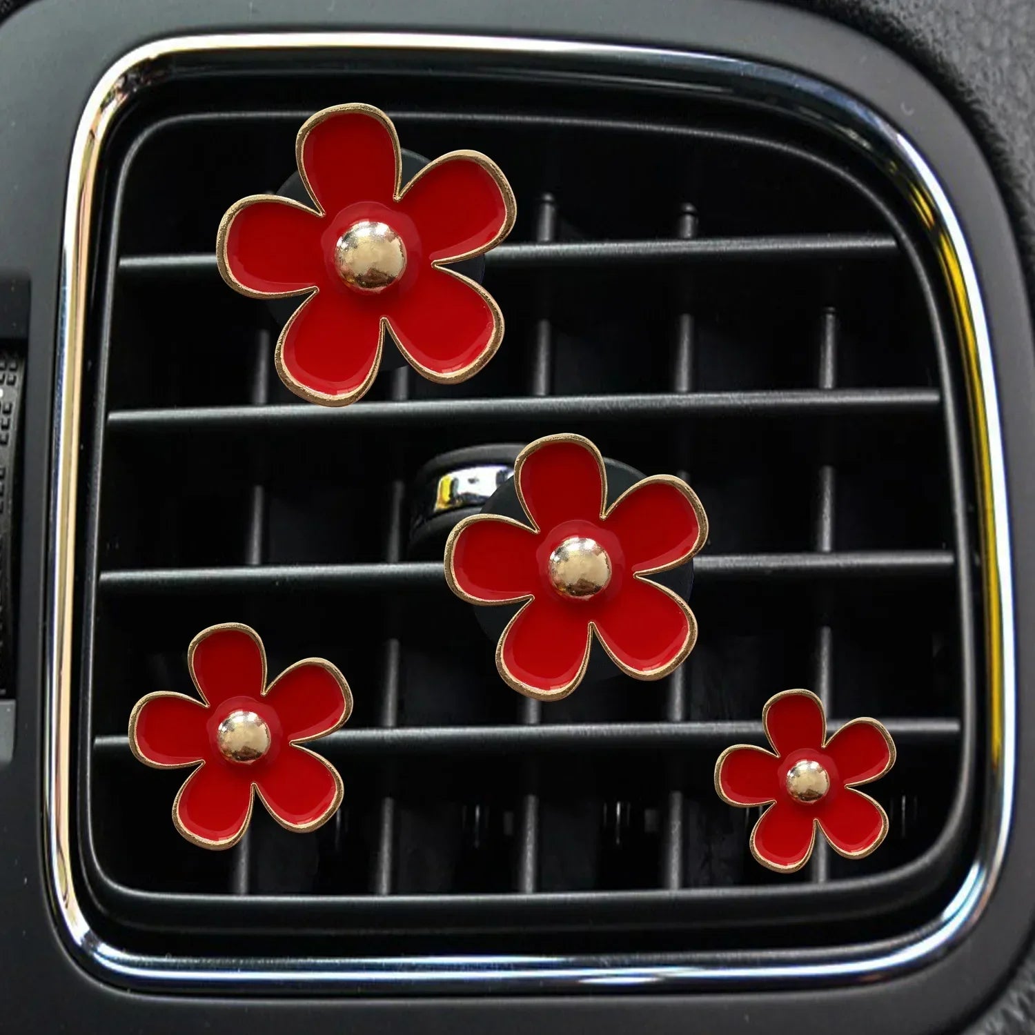 Maliben | Floradrive Scent Clips | Flower Air Fresheners For Car | Set Of 4 | Decorative Aromatherapy For Vent Slots