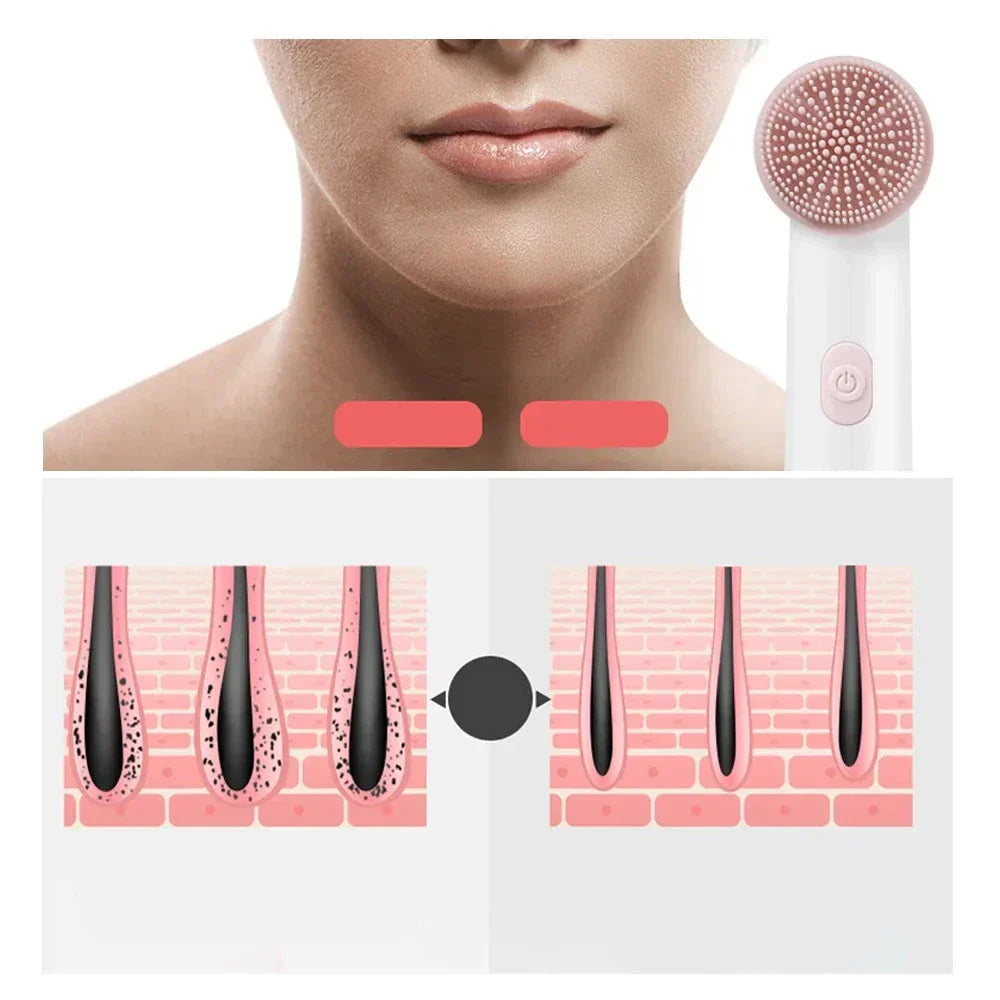 Maliben | SkInvora 2-in-1 Facial Cleansing Device Silicone | Deep Cleansing & Massage | Waterproof & Skin-Friendly | 15.8 × 4.7 × 2.7 Cm