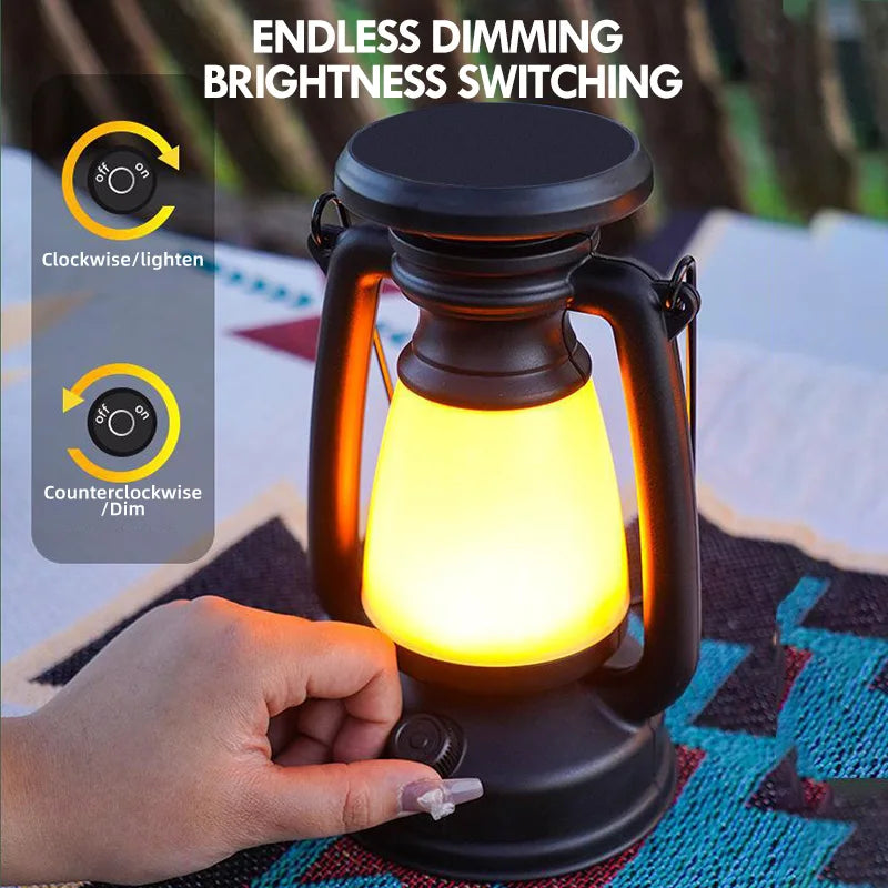 Maliben | Nostalux Retro Lantern | Led Table Lamp With Remote Control | Rechargeable & Decorative | For Home, Camping & Bar