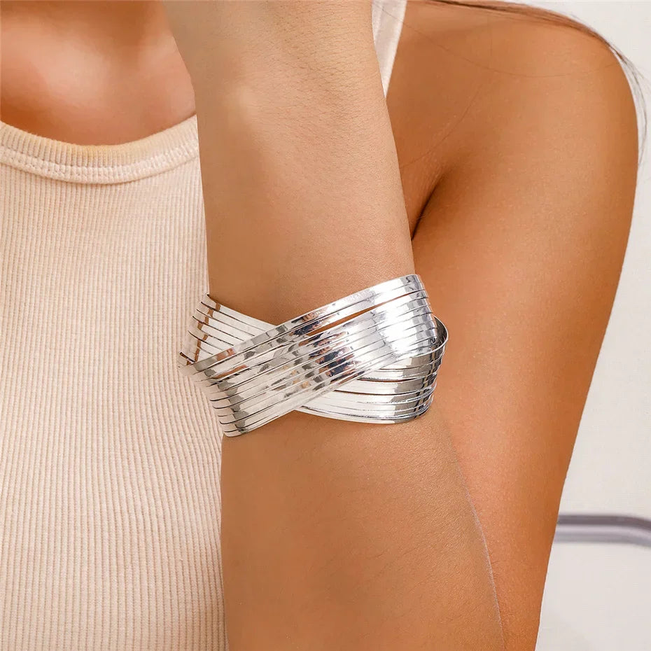 Maliben | Spiral Cross Wrap Bangle Bracelet