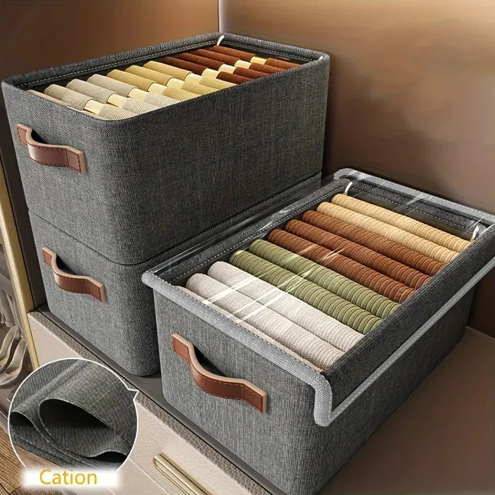 Maliben | Storage Box With Lid | Stackable | With Handle | 47x28x20 Cm
