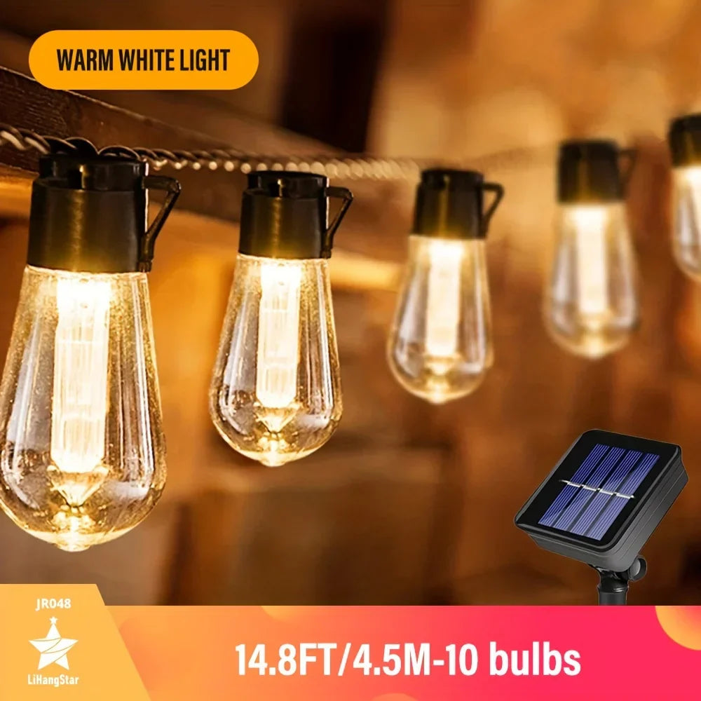 Maliben | Led Solar String Lights Solaluma | Waterproof Ip44 | For Garden, Terrace & Camping | Automatic Lighting
