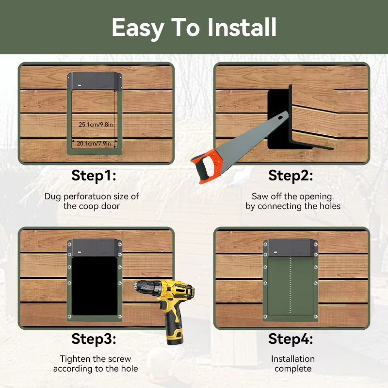 Maliben | Smart Automatic Chicken Coop Door Opener With Light Sensor And Waterproof Design