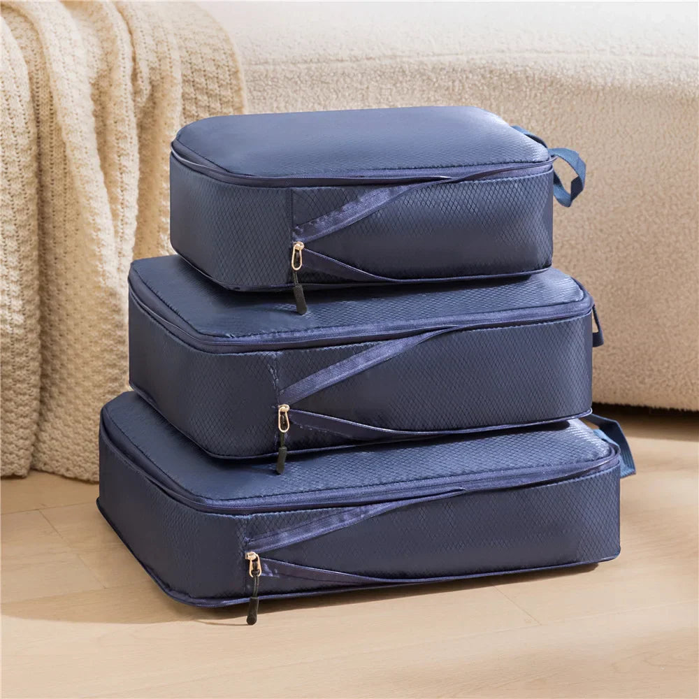 Maliben | Travel Organizer Set Packnest 3-In-1 | Compressible & Waterproof Luggage Bags | Nylon Suitcase Organizer | Portable & Lightweight