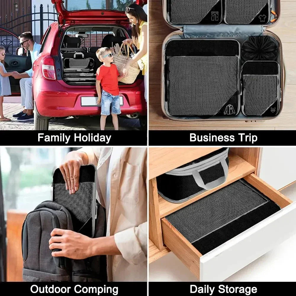 Maliben | Packease Travel Organizer Set | 6-Piece | Compressible Suitcase Bags | Waterproof & Space Saving