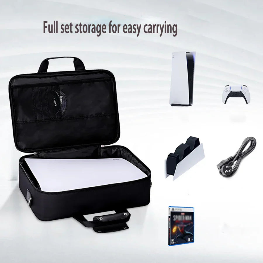 Maliben | Gearvault Carrying Bag For Ps5 Console & Accessories | Shockproof & Water-Resistant | With Shoulder Strap & Organizer Compartments