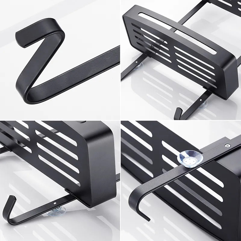 Maliben | Sleek Shower Nail-Free Dual Layer Organizer Rack