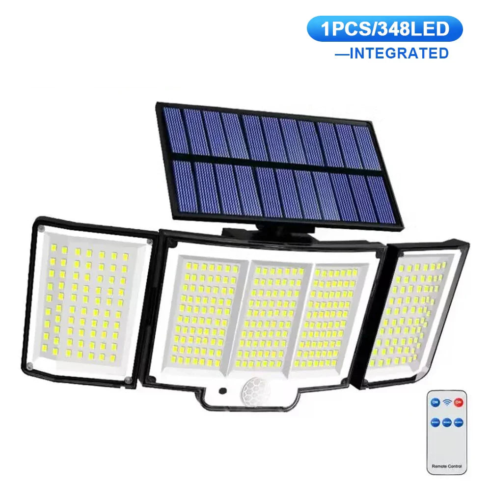 Maliben | Solar Wall Light Lumoguard 318led | Motion Sensor & 3 Lighting Modes | Ip65 Waterproof For Garden, Terrace & Fence