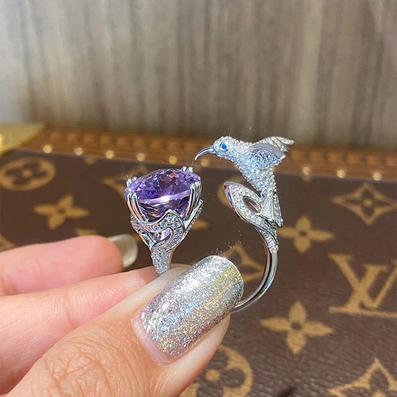 Maliben | Majestic Hummingbird Gemstone Ring