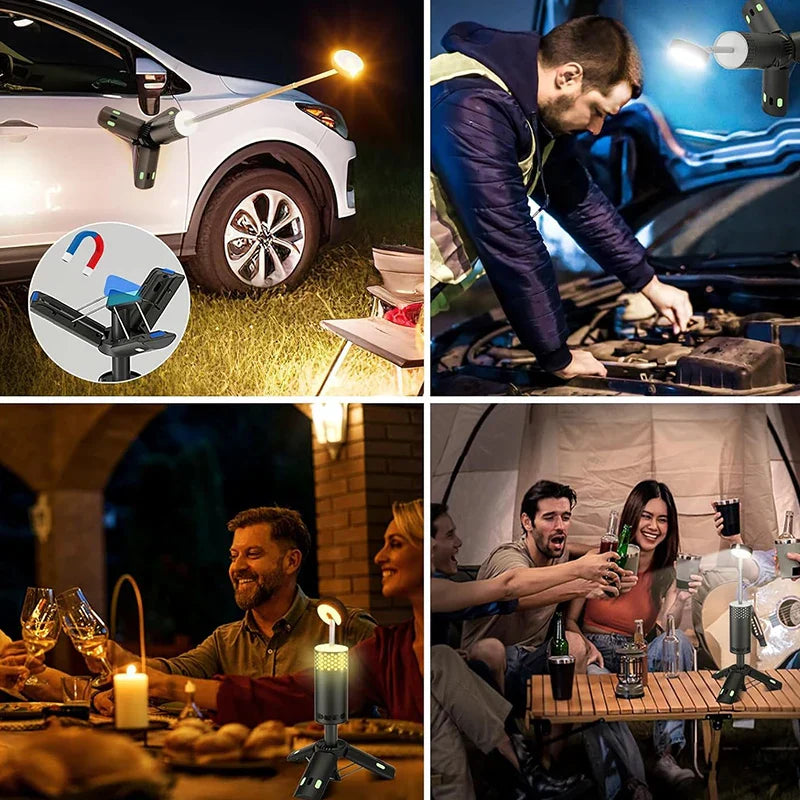 Maliben | Lumapeak Camping Lamp | 10,000 Mah Battery | Telescopic Design & Tripod | Dimmable With Sos Function | Outdoor & Emergency Lamp