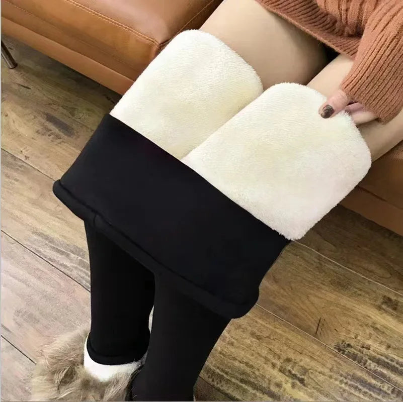 Maliben | Women's Thermal Leggings | Lamb Cashmere Lined & Figure Shaping | High Waist & Booty Lifting Effect | Velureva