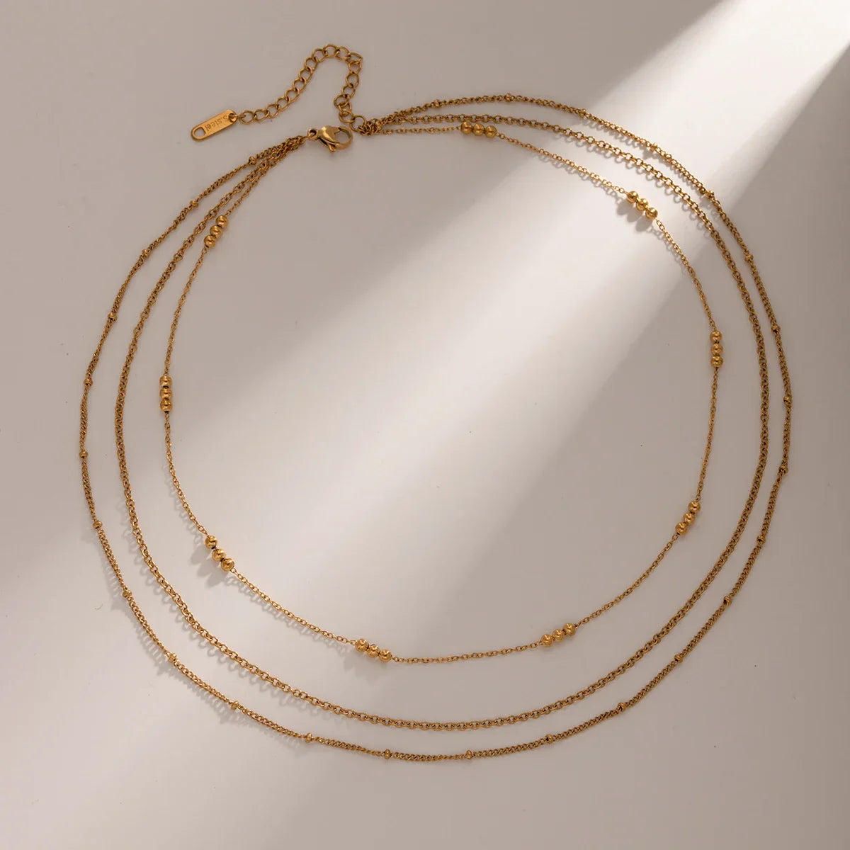 Maliben | 18k Dainty Triple Satellite Necklace Stack