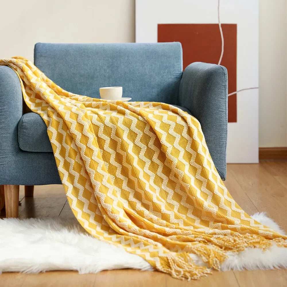 Maliben Nordic Style Dick Knitted Blanket
