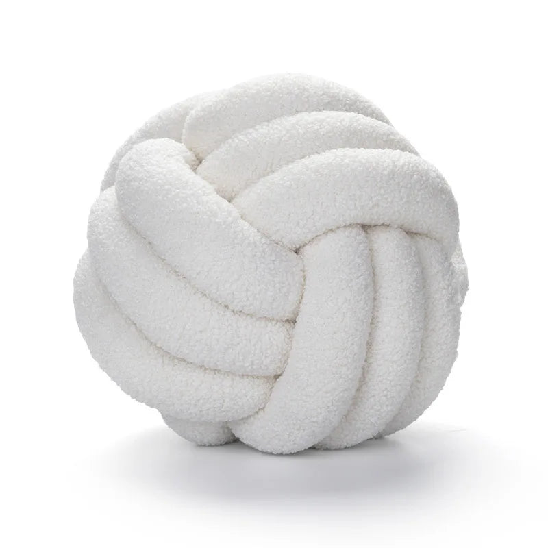 Maliben | Throw Pillow - Cozy - Hand-Knotted Ball - Sheepskin